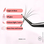 Lashfolio Promade 8D – 0.07 CC | Lashbook Mix 8-13mm – 250 Fans Pré-faits Cils